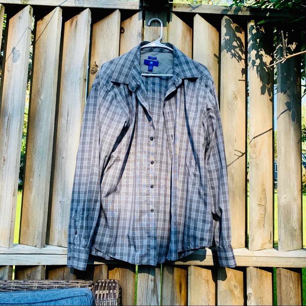 Men’s Egara Button Down Gray Pattern - image 1